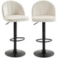 Swivel Counter Height Bar Stools Set of 2 with Footrest - Cream White