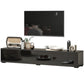 70.9" Floating TV Stand with 2 Flip Doors - High Gloss Black