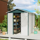 9' x 6' Garden Shed, Outdoor Storage Patio Shed w/ Sloped Roof, Lockable Door for Patio Lawn, Green