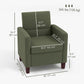 Fabric Accent Armchair with Cushion - Dark Green