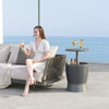 11 Gallon Patio Cooler Side Table, Outdoor Cooler Bar Table with Height Adjustable Top, Drainage Plug, Grey