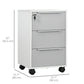 3-Drawer Vertical Filing Cabinet with Lock - Grey