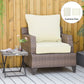 Patio Chair Cushions, Thick Deep Seat Outdoor Seat Cushion with Back Cushion, Cream White