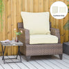 Patio Chair Cushions, Thick Deep Seat Outdoor Seat Cushion with Back Cushion, Cream White