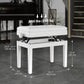 Adjustable Piano Bench with Storage and Soft PU Leather Padded, with Enough Music Storage Design, White