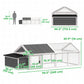 95"L Chicken Run Large Chicken Coop with Nesting Box Wooden Roof Side Door for Outdoor 4–8 Chickens
