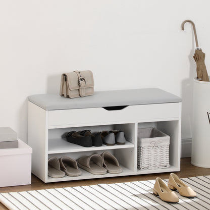 Shoe Storage Bench with Padded Cushion
