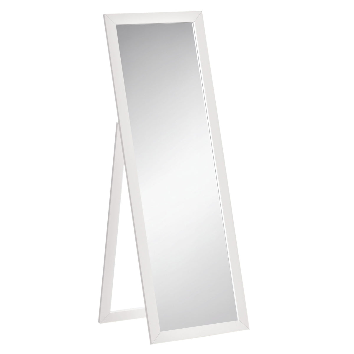 58" x 20" Full Length Mirror with Frame, Floor Standing Mirror, Rectangular Full Body Mirror for Bedroom, Living Room, White