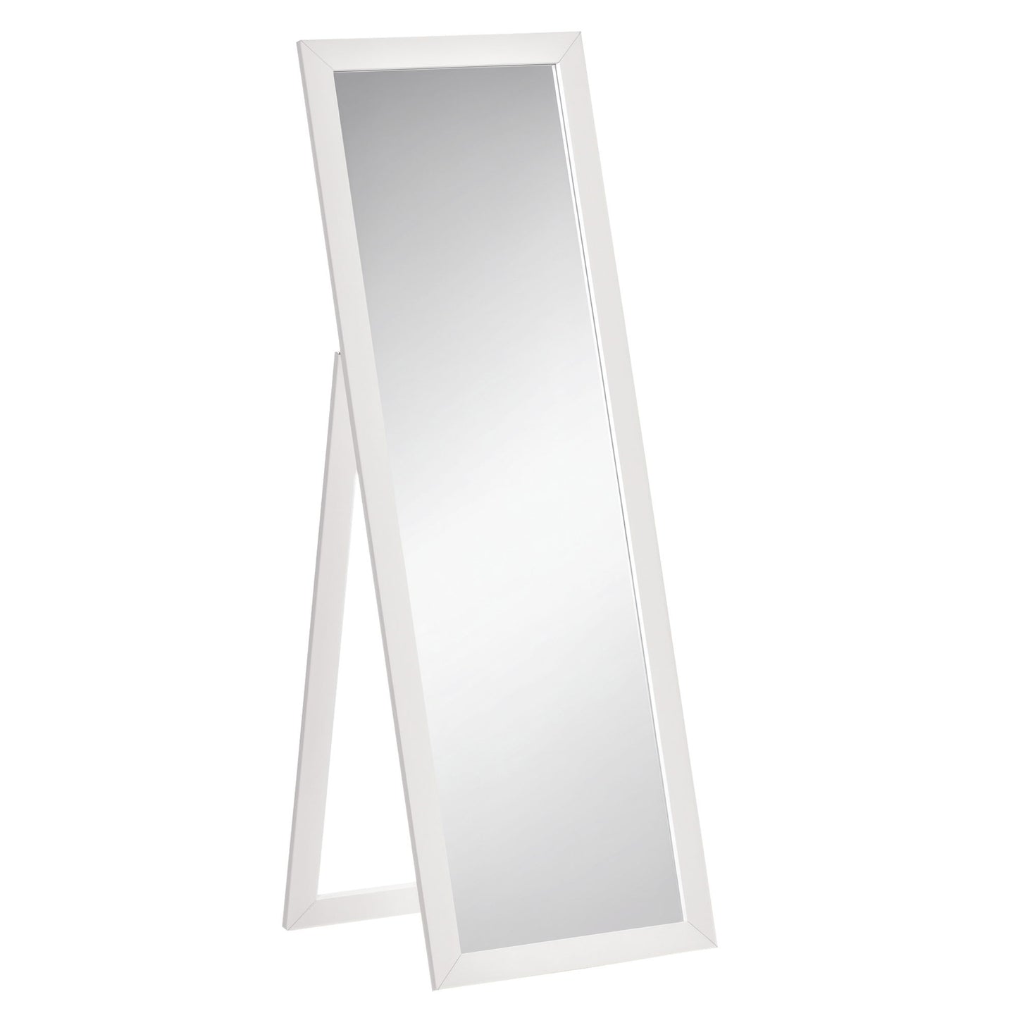 58" x 20" Full Length Mirror with Frame, Floor Standing Mirror, Rectangular Full Body Mirror for Bedroom, Living Room, White