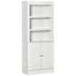72" Kitchen Buffet with Hutch and 6-Tier Shelving - White