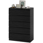 Dresser for Bedroom with 5 Drawers, Modern Chest of Drawers for Living Room, Closet, Hallway, Black