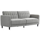 Convertible Tufted Sofa Bed with Adjustable Back - Grey