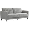 Convertible Tufted Sofa Bed with Adjustable Back - Grey