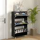 Slim Shoe Storage Cabinet with 3 Flip Drawers and Adjustable Shelves, Shoe Cabinet for 18-24 Pairs, Black