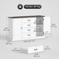 58" Farmhouse Sideboard with Charging Station and 4 Drawers - White