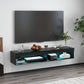 Modern Wall Mounted TV Stand with Storage and LED Lights for TVs up to 75", Floating TV Shelf for Living Room, Black
