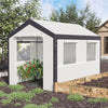 6.6' x 10' x 7' Heavy Duty Walk-In Greenhouse Vegetable Seed Growth Tent Outdoor Plant Growing Tunnel Warm House Flower Shed Backyard White