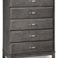 Caitbrook - Gray - Five Drawer Chest