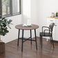 31.5" Round Dining Table, Industrial Style Kitchen Table with Steel Legs, Rustic Brown