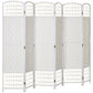 6 Panel Folding Room Divider, Portable Privacy Screen, Wave Fiber Room Partition for Home Office, White