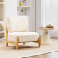 Wide Chenille Accent Chair with Thick Cushion - Cream White