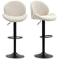 Bar Stools Set of 2, Swivel Barstools with Back, Adjustable Height and Footrest for Kitchen Island, Dining Room, Beige
