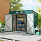 8 x 4FT Galvanized Garden Storage Shed, Metal Outdoor Shed with Double Doors and 2 Vents, Green