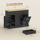Tilt Out Garbage Cabinet Kitchen Island with Charging Station - Black