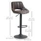 Faux Leather Swivel Bar Stools Set of 2 - Brown