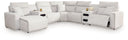7 Pc. Power Reclining Sectional With LAF Press Back Power Chaise And Audio Consoles