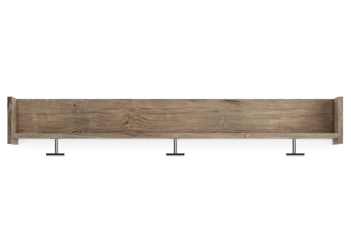 Oliah - Natural - Wall Mounted Coat Rack w/Shelf - Forward Furniture