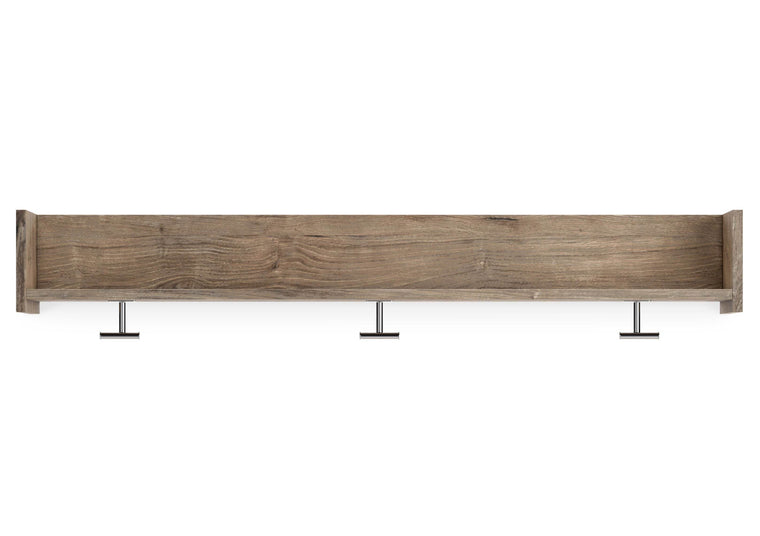 Oliah - Natural - Wall Mounted Coat Rack w/Shelf - Forward Furniture