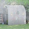 7' x 3' x 7' Outdoor Lean-to Walk-In Greenhouse w/ Roll-up Mesh Windows, Zipper Door and 3-Tier Shelves, White