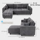 L-Shaped Sectional Sofa with Reversible Chaise - Grey