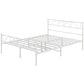 Metal Full Platform Bed Frame with Headboard, Steel Slat Support, Underbed Storage, No Box Spring Needed, Easy Assembly