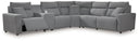 6 Pc. Power Reclining Sectional With 2 Armless Chairs And Console