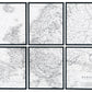 Avanworth - Black / White - Wall Art Set (Set of 6)