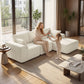 2-in-1 Modular Sectional Sofa, Boneless L Shaped Couch Sofa Bed, Cream White