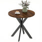 29" Dining Table, Contemporary Round Kitchen Table with Steel Legs, Walnut