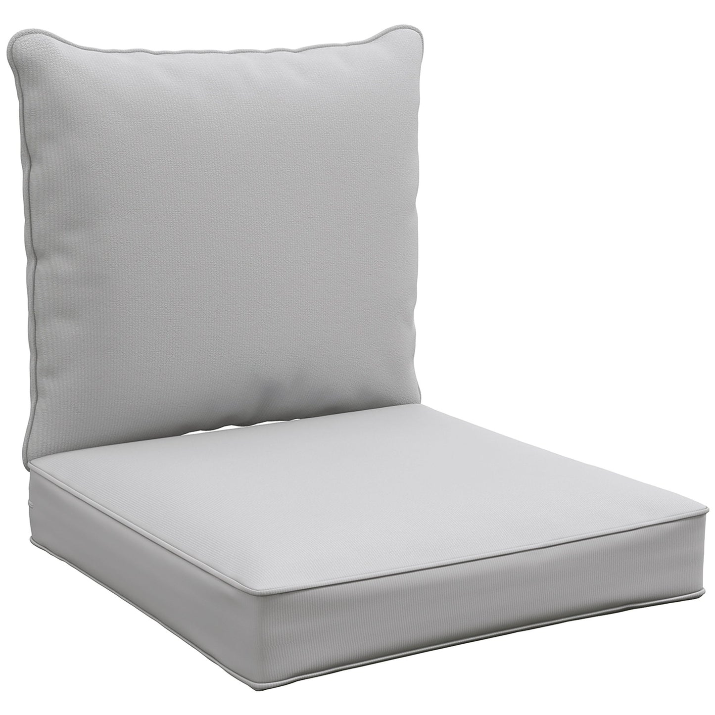 Patio Chair Cushions, Thick Deep Seat Outdoor Seat Cushion with Back Cushion, Light Grey