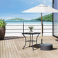 Square Outdoor Side Table, Metal Outdoor Patio Table, Garden Coffee Side Bistro Tables with Mesh Grid Top for Balcony, Porch, Backyard, 17.7" x 17.7" x 19.7", Black