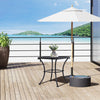 Square Outdoor Side Table, Metal Outdoor Patio Table, Garden Coffee Side Bistro Tables with Mesh Grid Top for Balcony, Porch, Backyard, 17.7