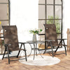 2PCs Outdoor Wicker Folding Chairs with Adjustable Backrest, Brown
