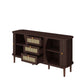Rustic Style Sideboard with 2 Doors and Adjustable Shelves, Versatile Cabinet for Living Room or Dining Room, 55.5'' L x 16'' W x 30'' H, Wood