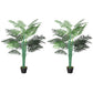 5FT Artificial Palm Tree Set of 2, Fake Tropical Tree with Lifelike Leaves, Faux Plant in Pot for Indoor Decoration, Green