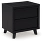 Danziar - Black - Two Drawer Night Stand