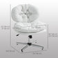 Armless Office Chair with Adjustable Height - White