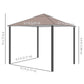 10' x 10' Outdoor Patio Gazebo Double Soft-top Garden Shelter Tent with Curtains, & Mesh Screen Drapes, Brown