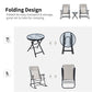 3pc Patio Rocking Chair Set, Folding Outdoor Rocking Chairs and Table Bistro Set w/ Breathable Mesh Seat & Backrest, Headrest for Park, Backyard, Garden, Grey