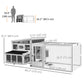 Wooden Chicken Coop, Rabbit Hutch with Large Run, Outdoor Poultry Cage with Nesting Box, Tray, Windows, Dark Grey